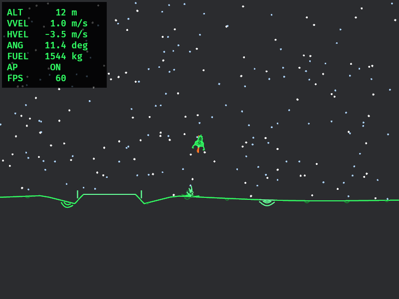 Autopilot final approach with main engine firing
